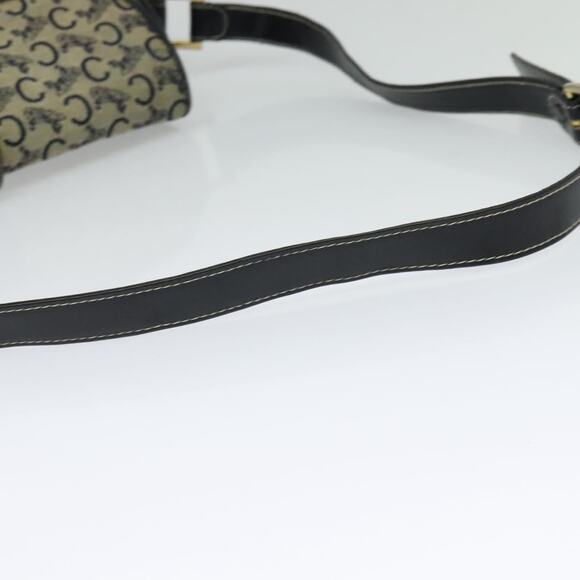 CELINE C Sulky Shoulder Bag Canvas Navy Gold - Picture 7 of 13